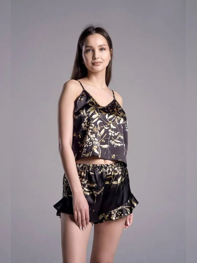 Pijama FlowerLux Preto