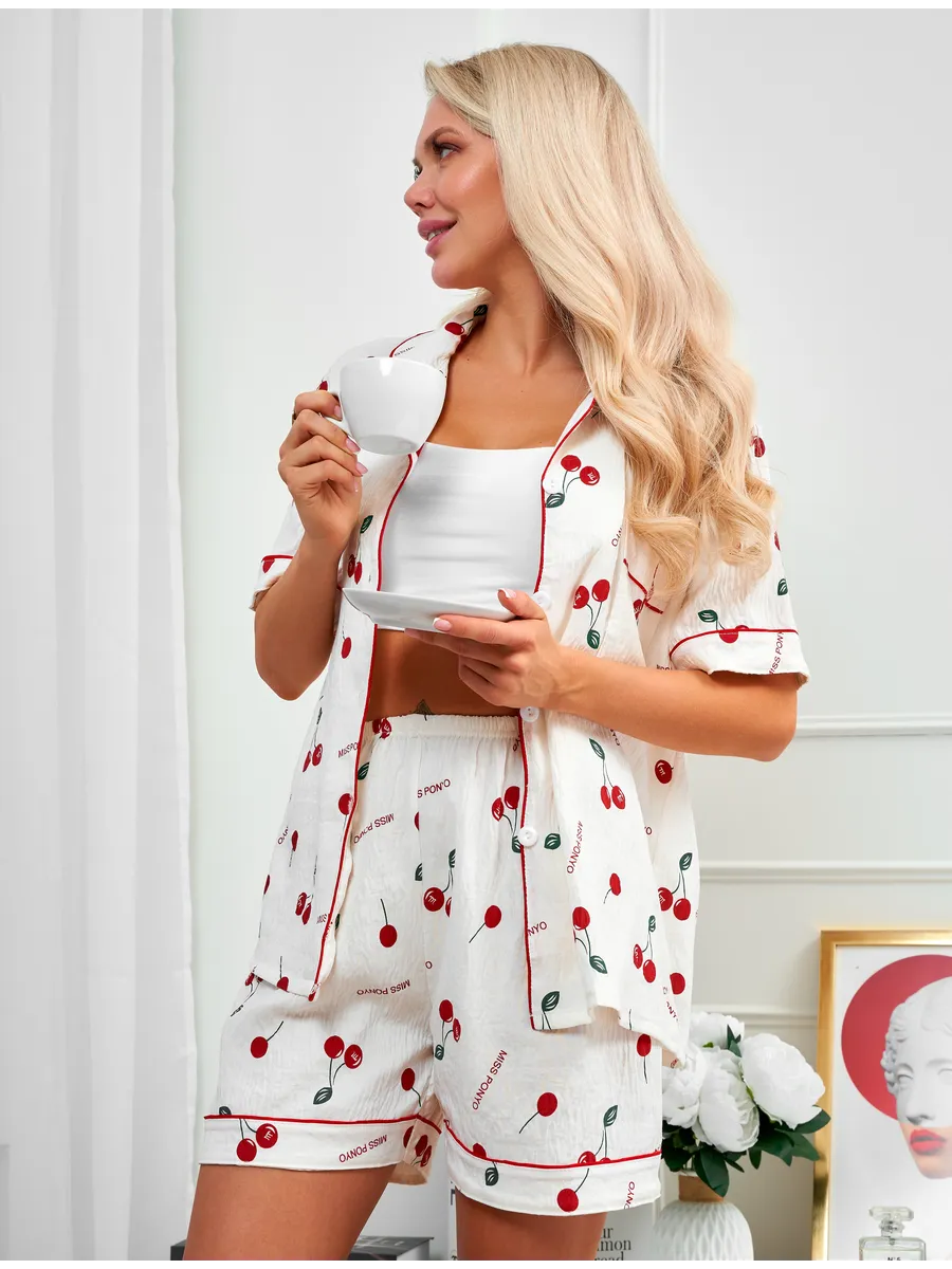 Pijama Americano Cherry Bloom