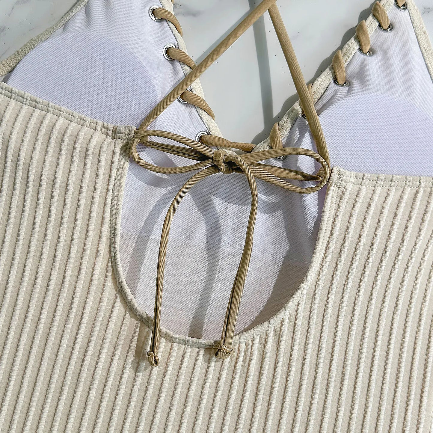 Maiô Texturizado Sable de Marfim