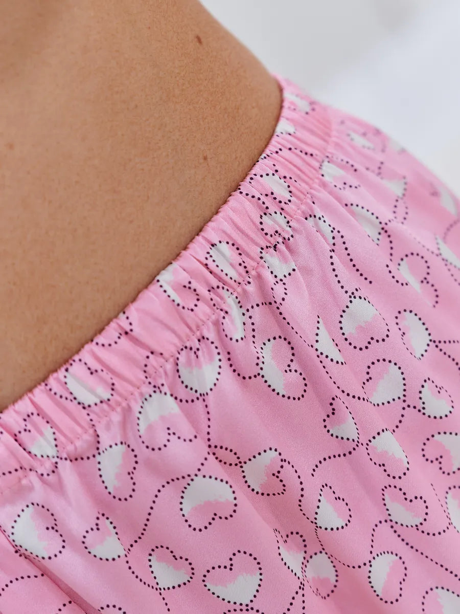 Pijama Longo Corações Pontilhados