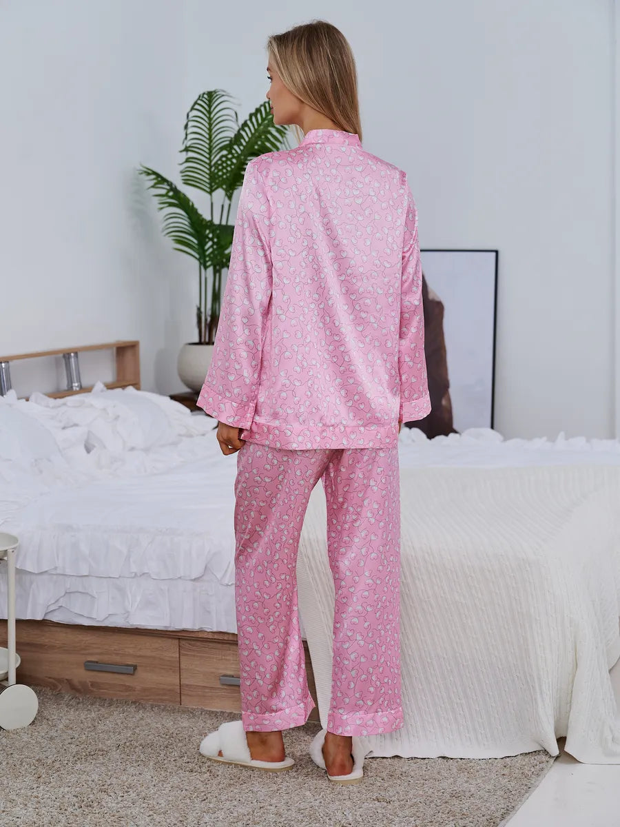 Pijama Longo Corações Pontilhados