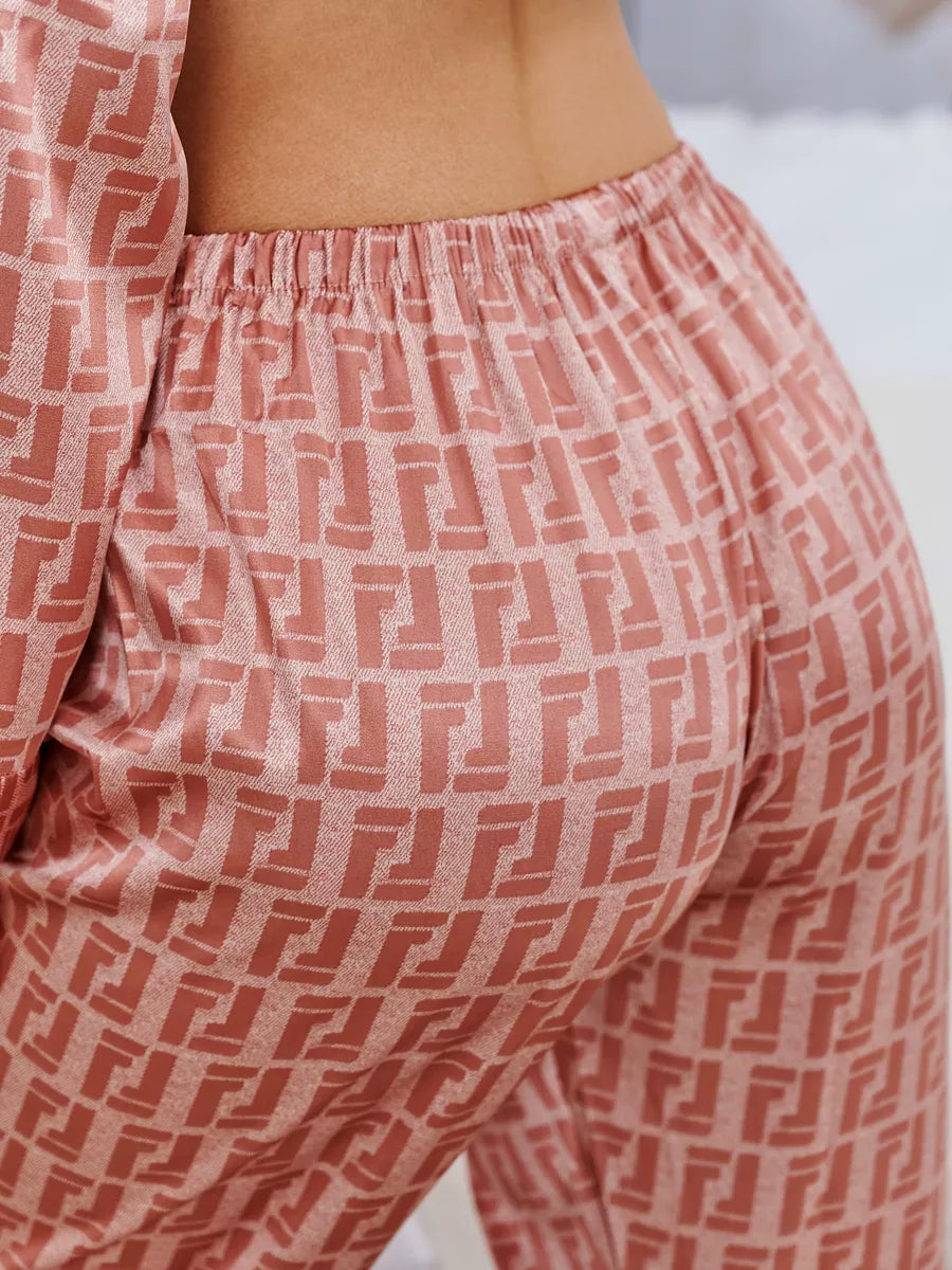 Pijama Longo Geométrico Notte Rosa