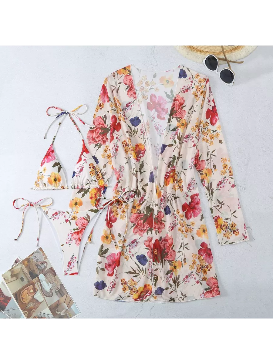 Conjunto Bíquini e Saída de Praia Palm Leaves