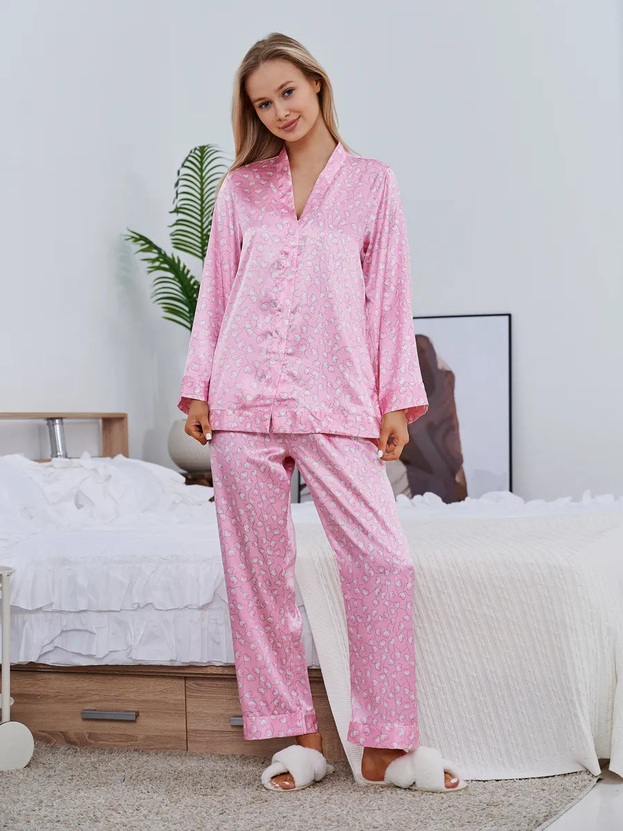 Pijama Longo Corações Pontilhados