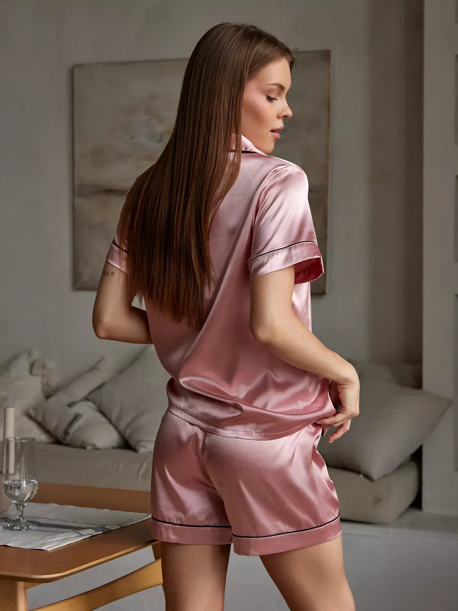 Pijama Americano Satin Rosé