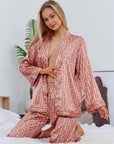 Pijama Longo Geométrico Notte Rosa