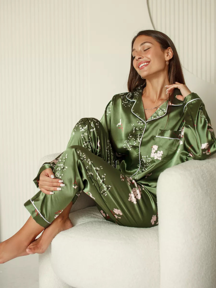 Pijama Longo Jade Botanique