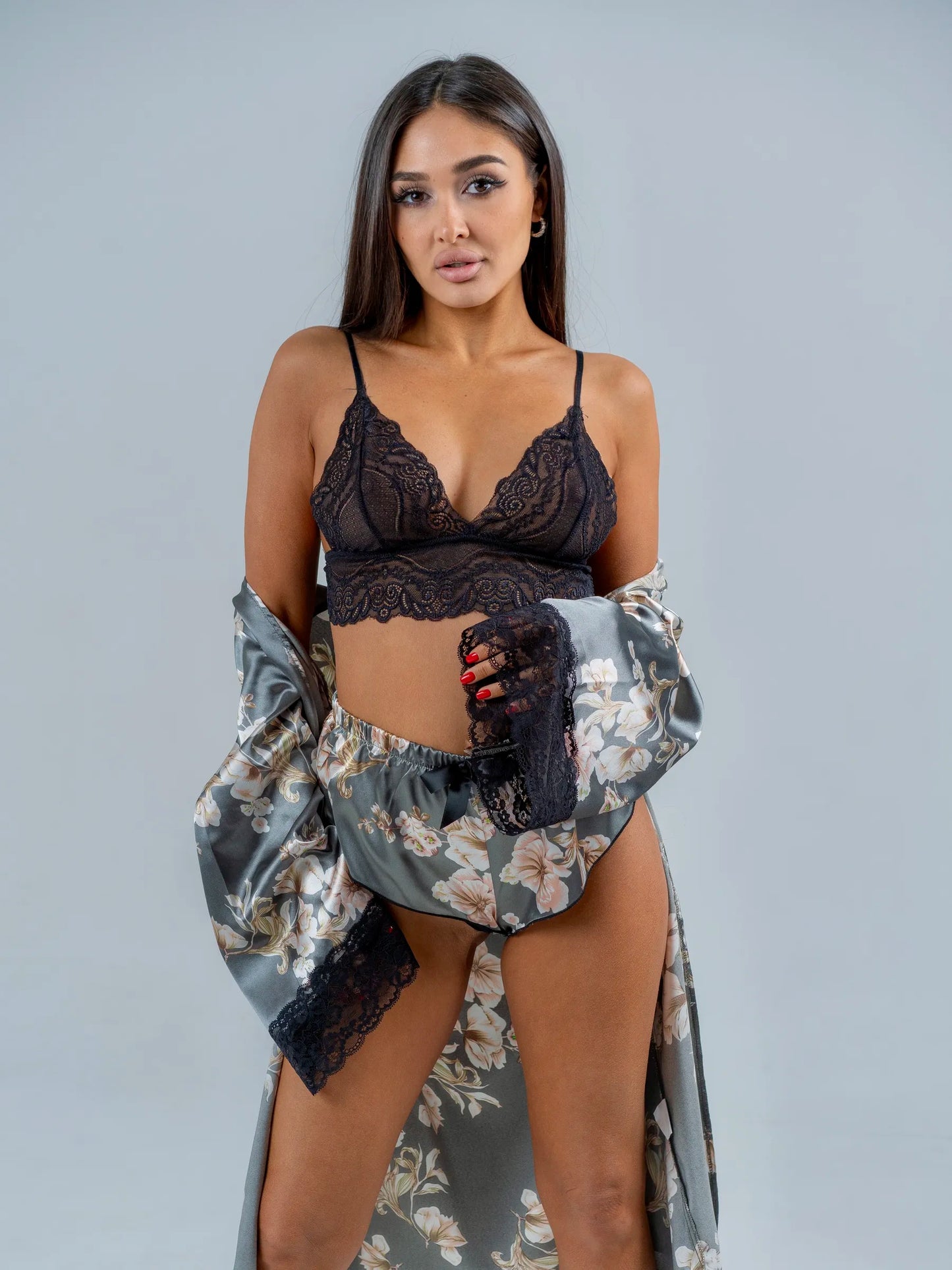 Conjunto BabyDoll e Robe Wild Lace Flora