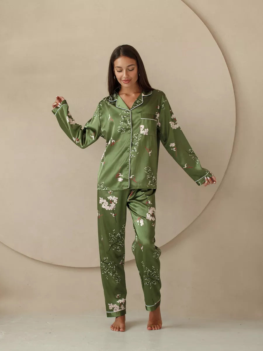 Pijama Longo Jade Botanique