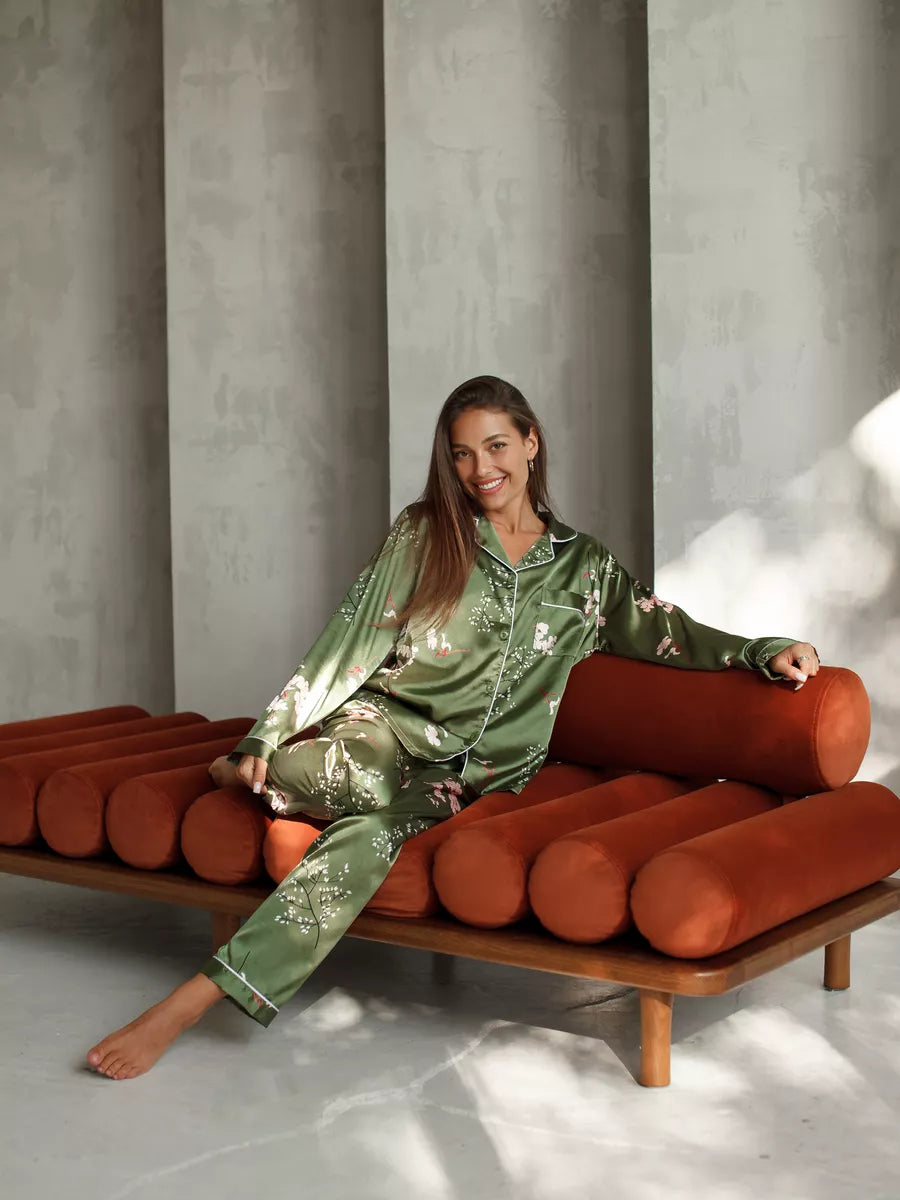 Pijama Longo Jade Botanique