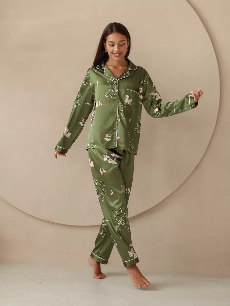Pijama Longo Jade Botanique