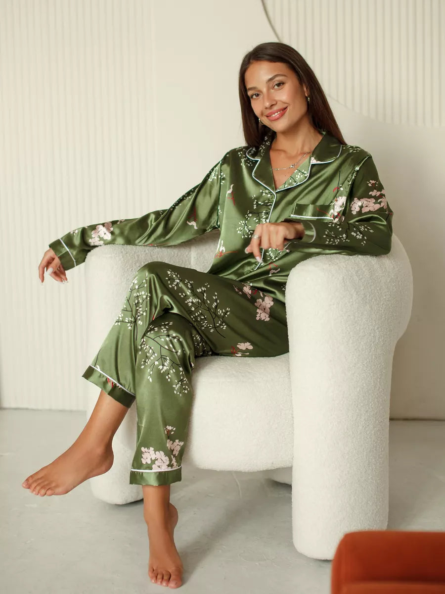 Pijama Longo Jade Botanique