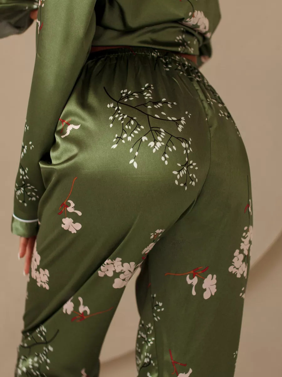 Pijama Longo Jade Botanique