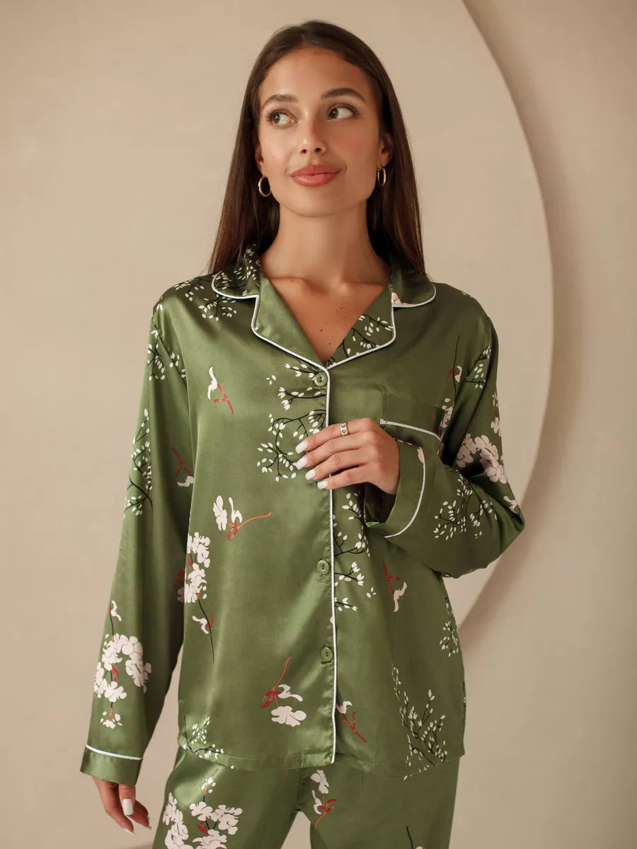 Pijama Longo Jade Botanique
