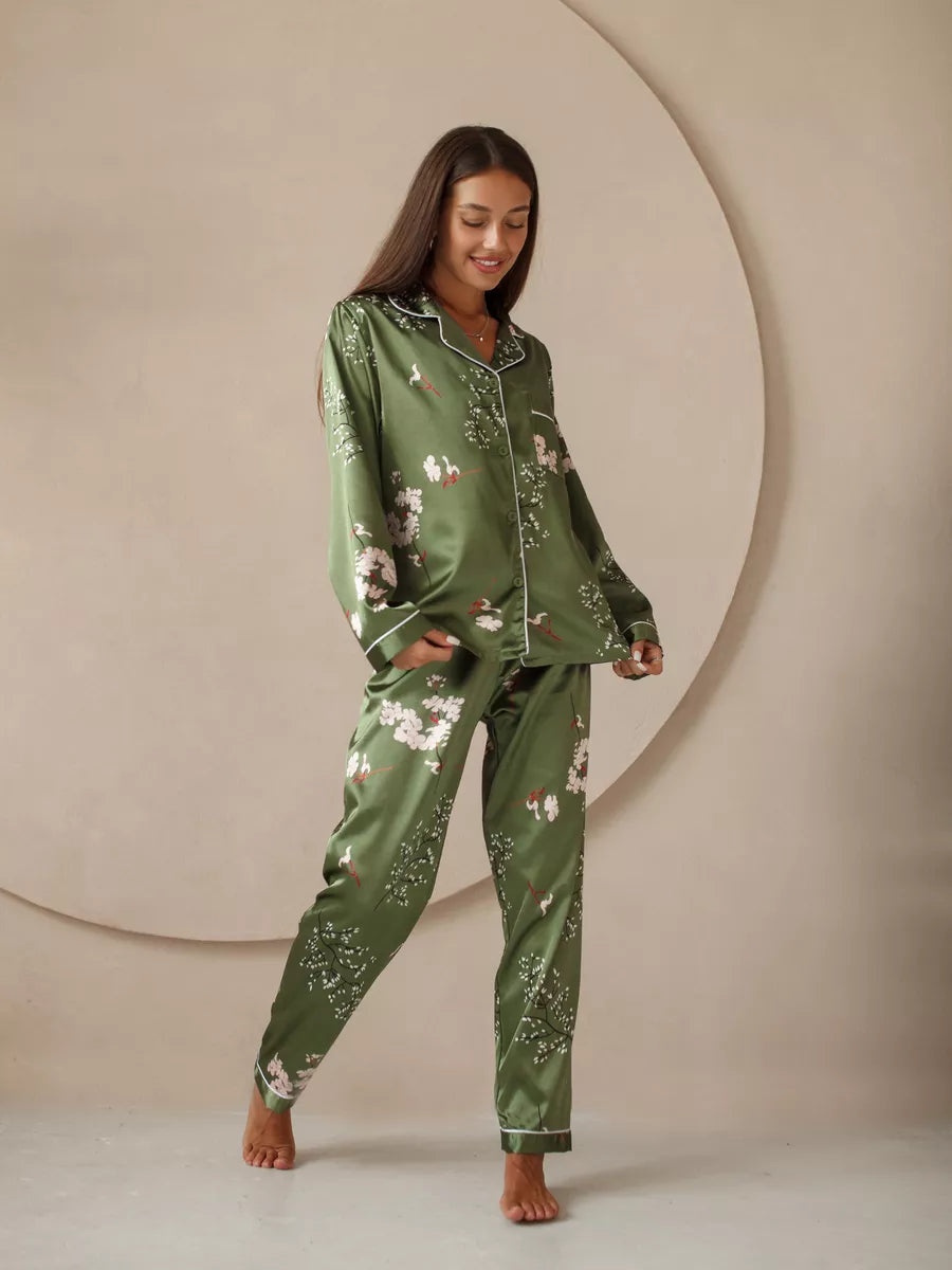 Pijama Longo Jade Botanique