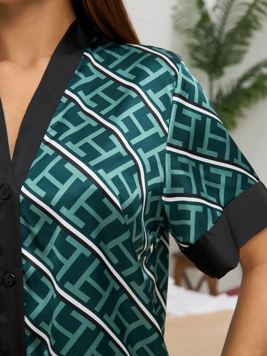 Pijama Longo Noir Esmeralda