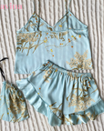 Pijama Real FlowerLux™ | Elegância e Conforto (Conjunto Completo) - savina