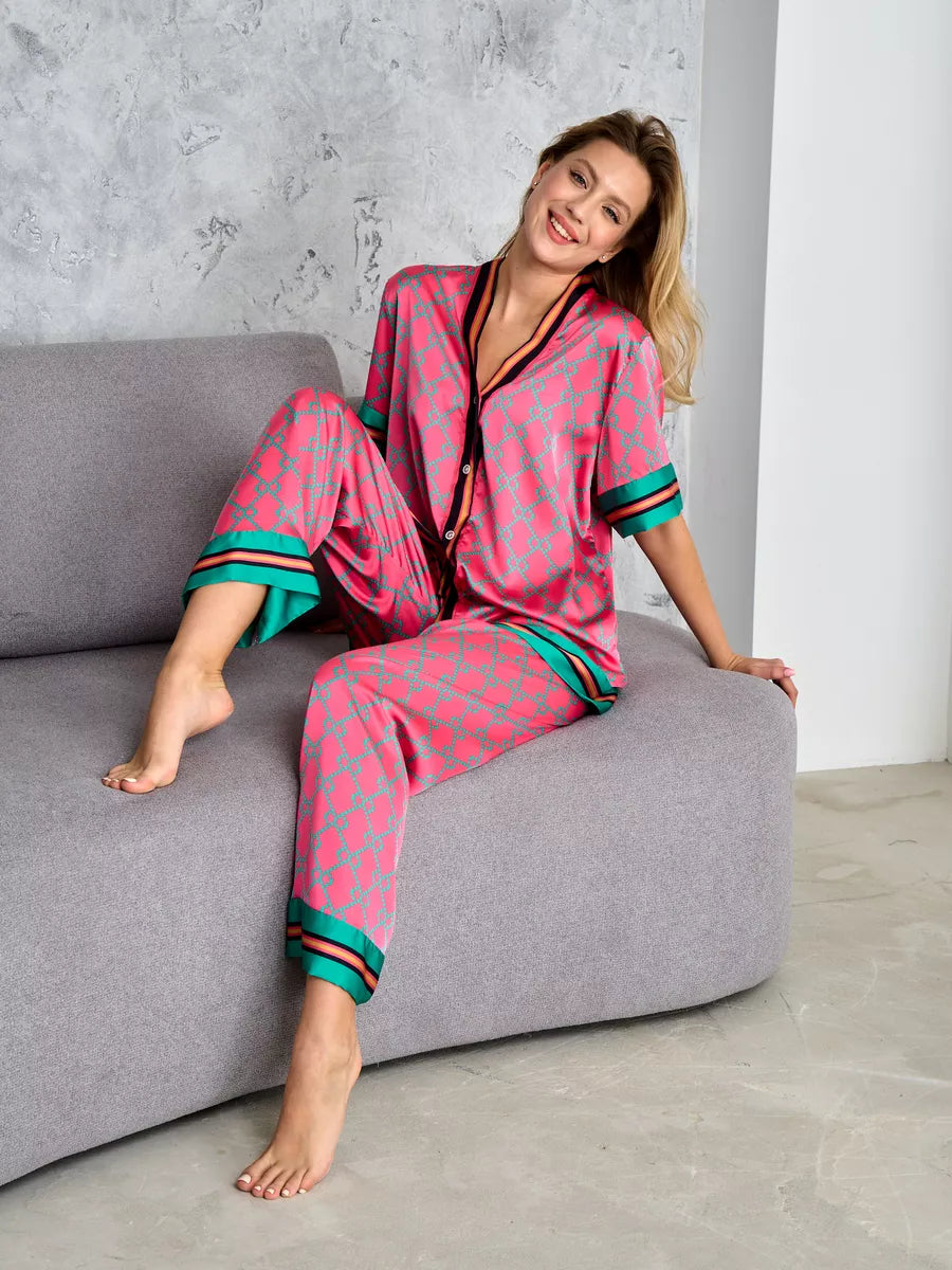 Pijama Longo Santorini Manga Curta