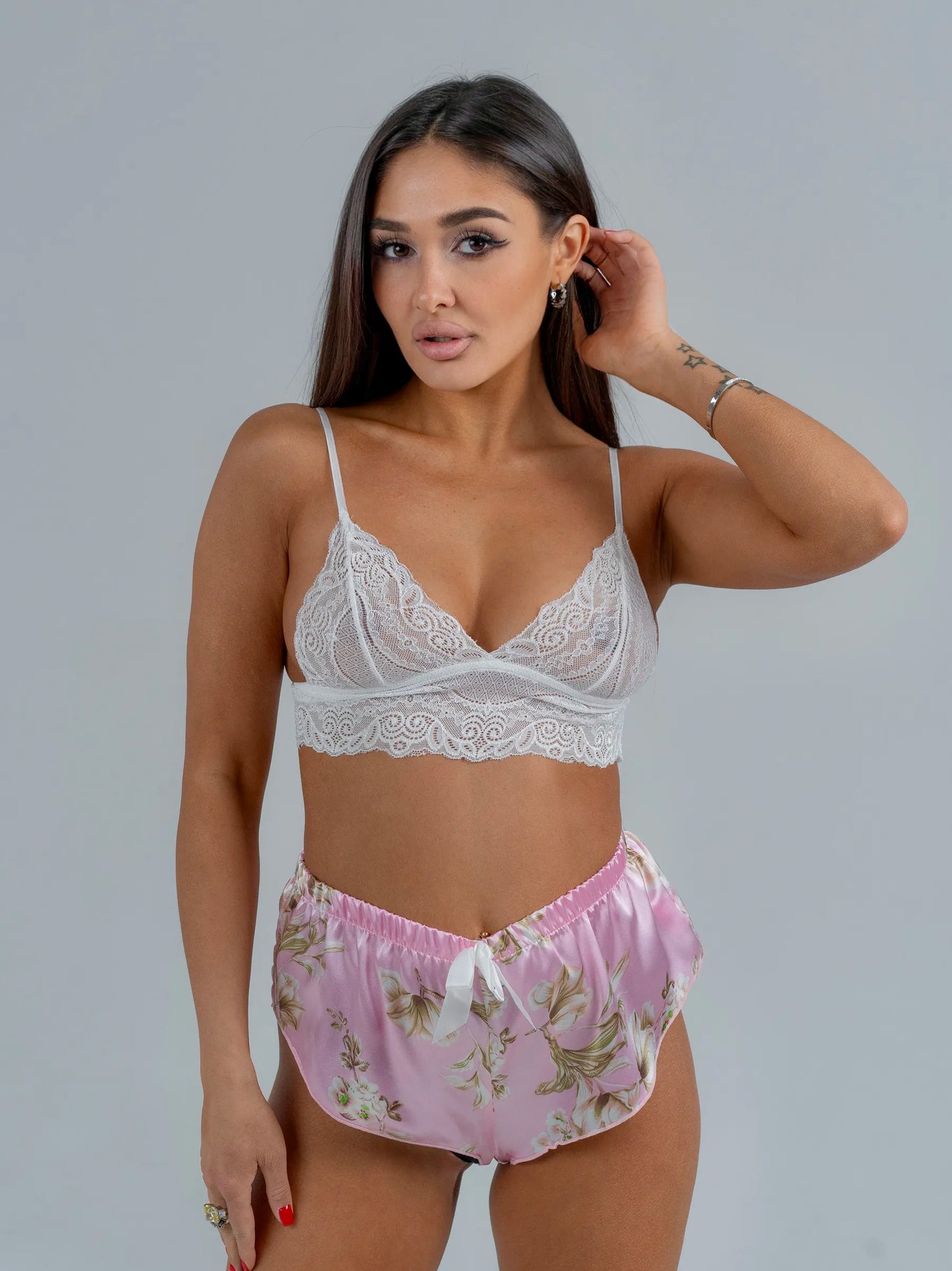Conjunto BabyDoll e Robe Wild Lace Rosé