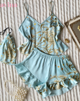 Pijama Real FlowerLux™ | Elegância e Conforto (Conjunto Completo) - savina
