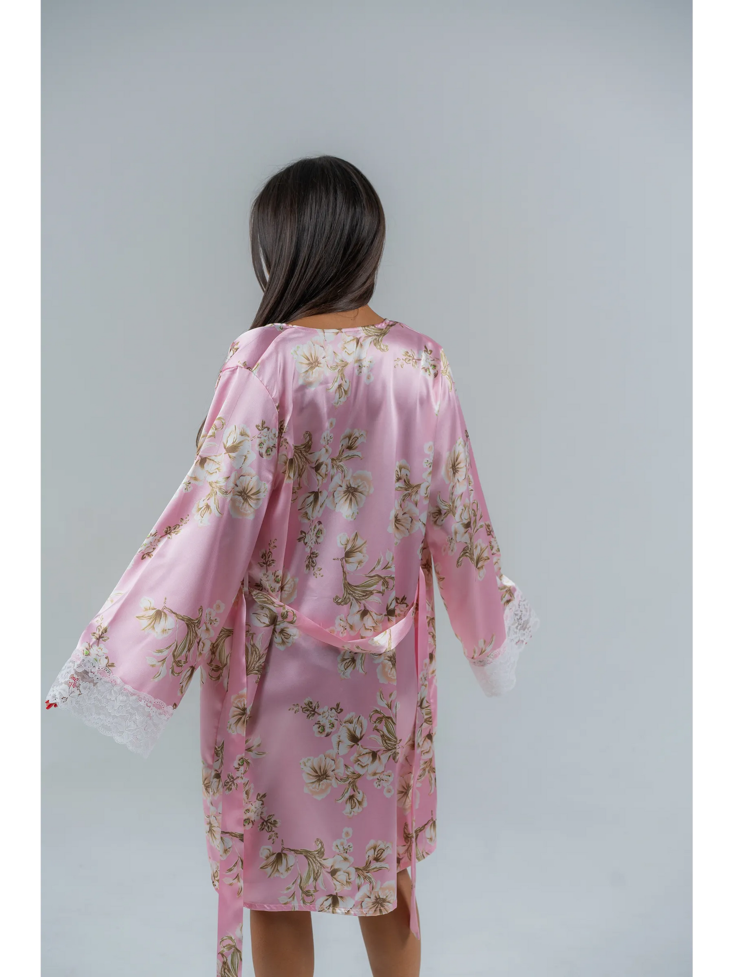 Conjunto BabyDoll e Robe Wild Lace Rosé