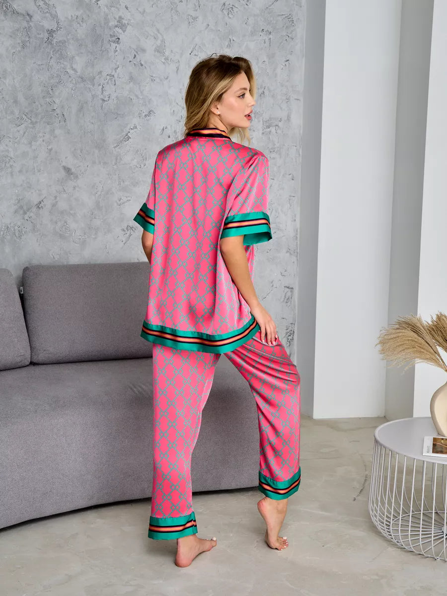 Pijama Longo Santorini Manga Curta