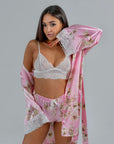Conjunto BabyDoll e Robe Wild Lace Rosé