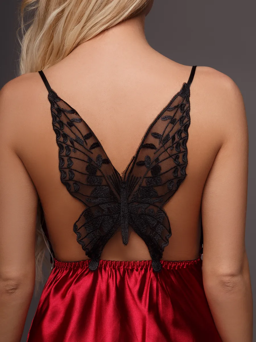 Camisola de Luxo Butterfly Red
