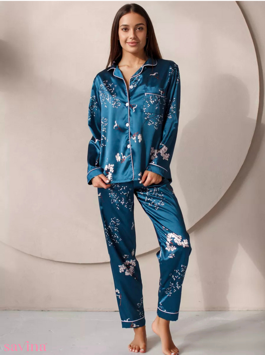 Pijama Longo Aurora Blue