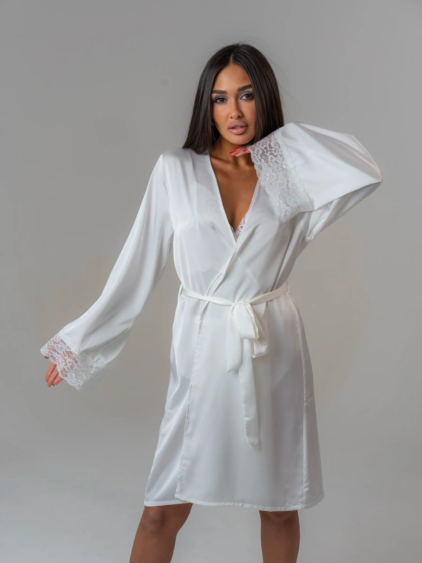 Conjunto BabyDoll e Robe Wild Lace Neve