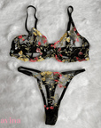 Conjunto Lingerie Lace Floral™ | O Segredo das Mulheres (Conjunto Completo) - savina