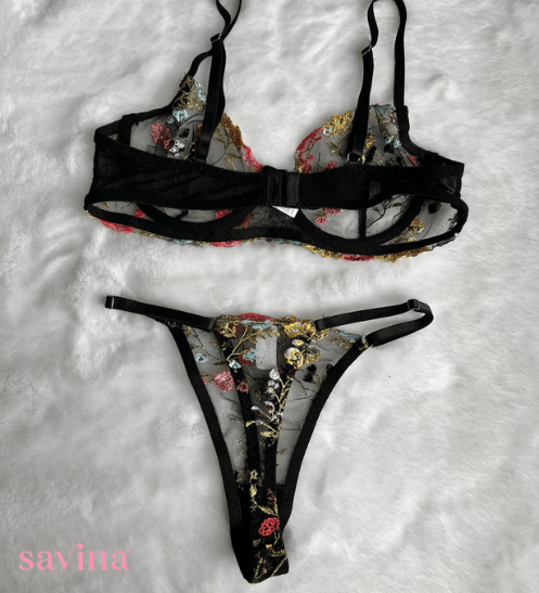 Conjunto Lingerie Lace Floral™ | O Segredo das Mulheres (Conjunto Completo) - savina