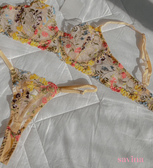 Conjunto Lingerie Lace Floral™ | O Segredo das Mulheres (Conjunto Completo) - savina
