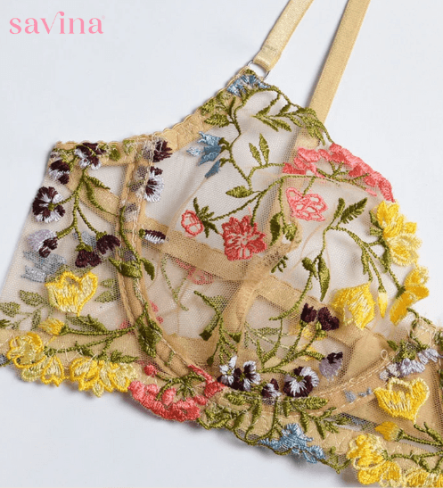 Conjunto Lingerie Lace Floral™ | O Segredo das Mulheres (Conjunto Completo) - savina