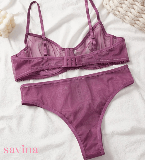 Conjunto de Lingerie Barette™ | ( O Segredo Feminino) Malha Transparente (FRETE GRÁTIS) - savina