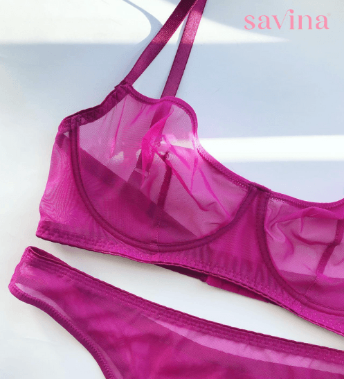 Conjunto de Lingerie Barette™ | ( O Segredo Feminino) Malha Transparente (FRETE GRÁTIS) - savina
