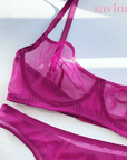 Conjunto de Lingerie Barette™ | ( O Segredo Feminino) Malha Transparente (FRETE GRÁTIS) - savina