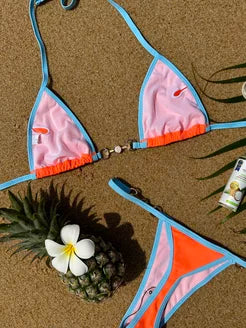 Biquíni Texturizado La Plage Pérola Laranja Coral