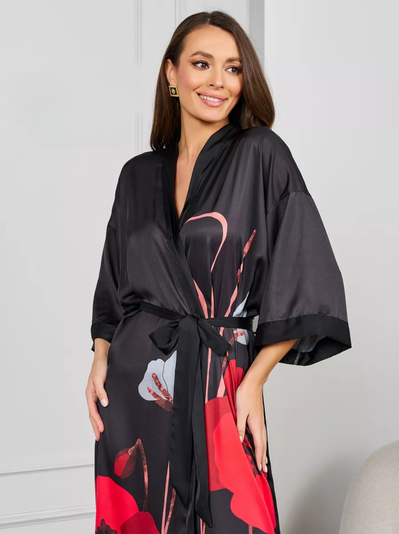 Robe Longo Black Bloom