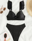 Biquíni Hot Pants Cintura Alta Luna Bella Preto