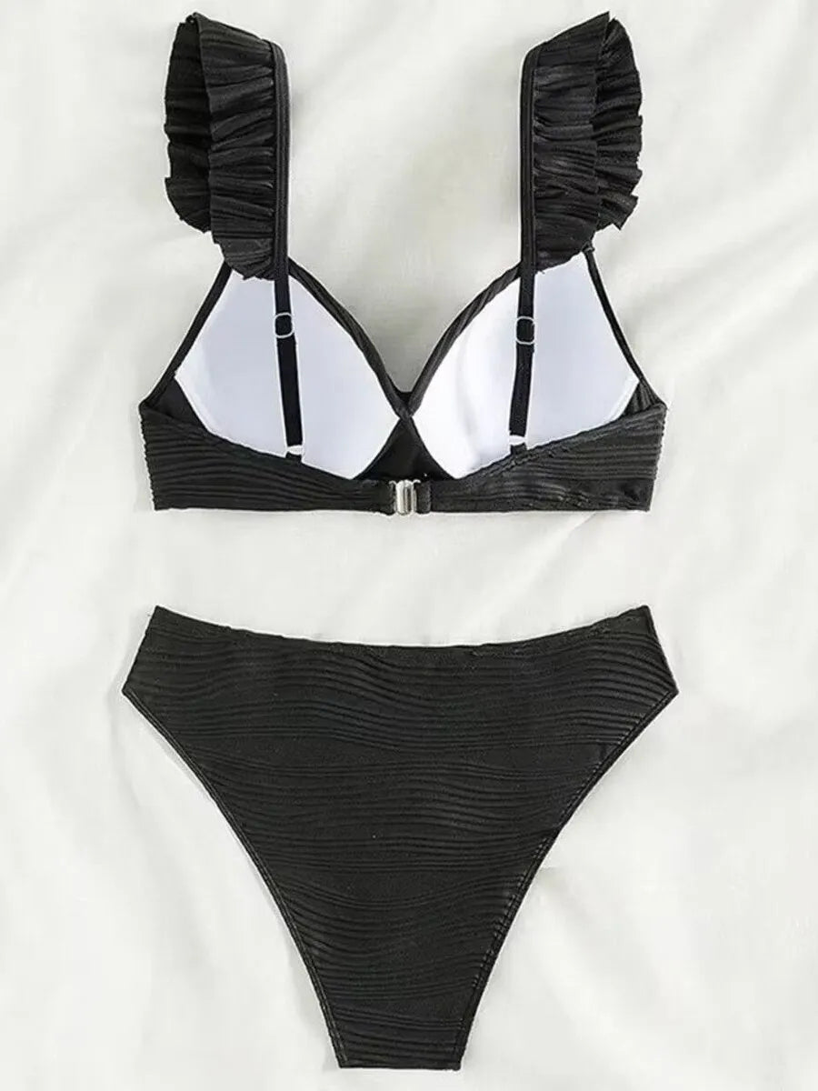 Biquíni Hot Pants Cintura Alta Luna Bella Preto