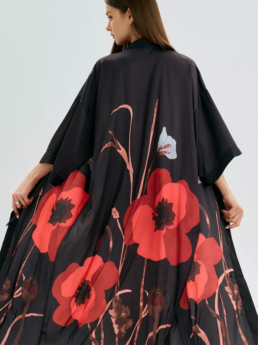 Robe Longo Black Bloom