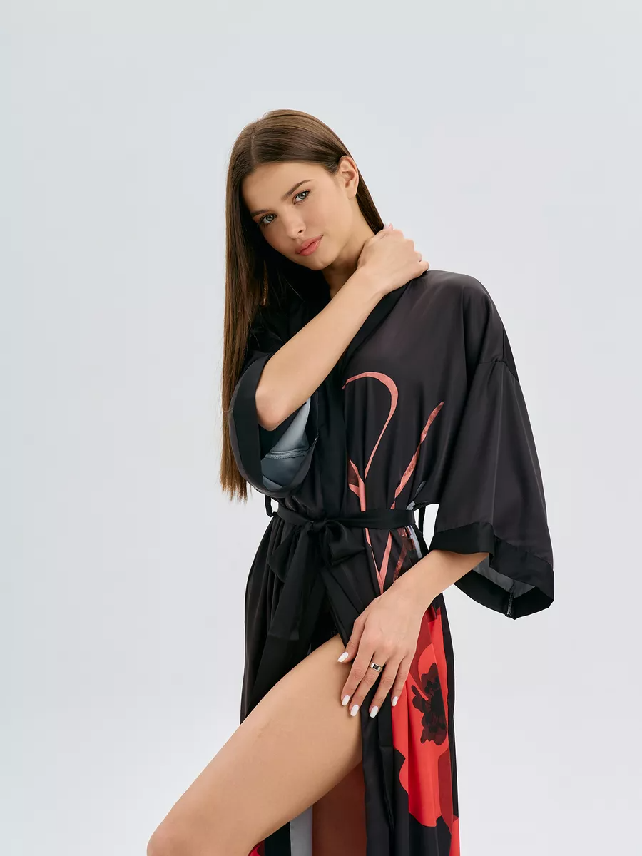 Robe Longo Black Bloom