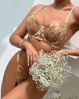 Conjunto Lingerie Lace Floral™ | O Segredo das Mulheres (Conjunto Completo) - savina