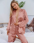 Pijama Longo Geométrico Notte Rosa
