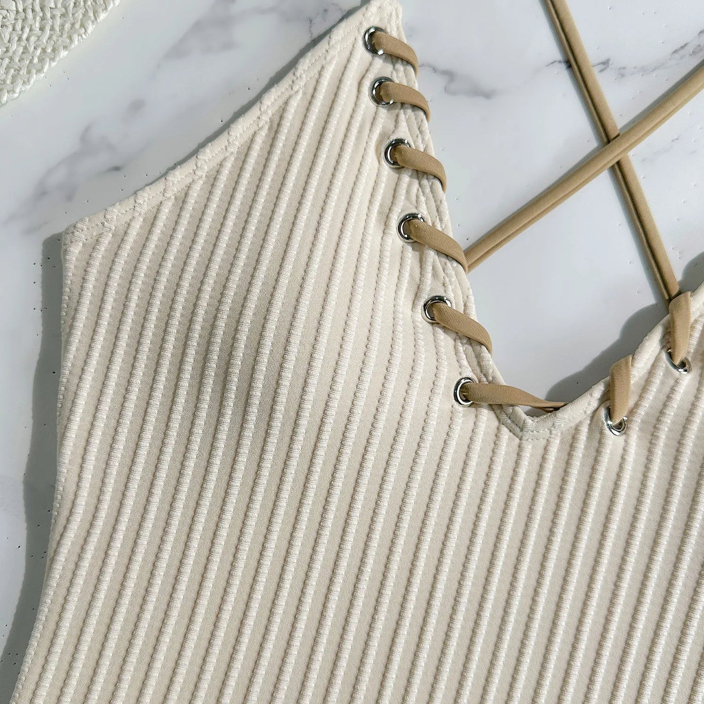 Maiô Texturizado Sable de Marfim