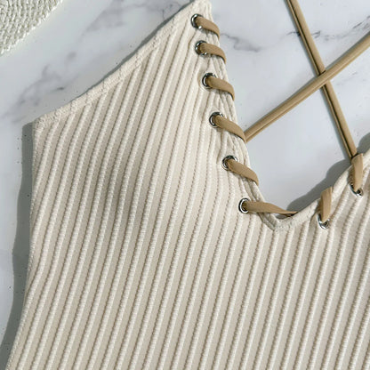 Maiô Texturizado Sable de Marfim