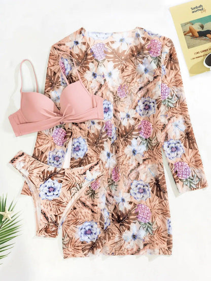 Conjunto Cikini Rose™ | Biquíni + Saída de Praia