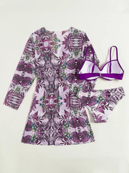 Conjunto Cikini Grape™ | Biquíni + Saída de Praia