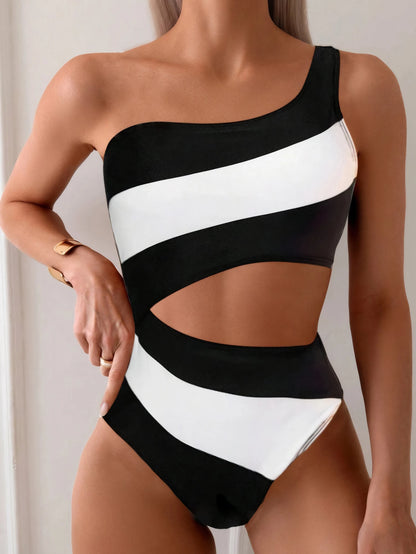 Maiô One Shoulder Waves